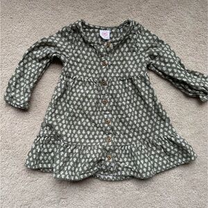 Green Button Down Girls Dress Size 2T